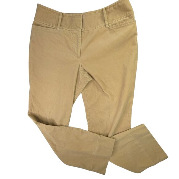 Ann Taylor Loft Corduroy Pants Women 8 Camel Brown Flare Modern Wide Waistband - Picture 1 of 13
